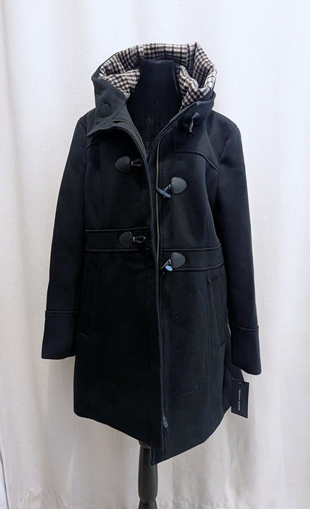 Tommy Hilfiger Women's Black Hooded Toggle Walker Coat Size XL (MSRP $325)