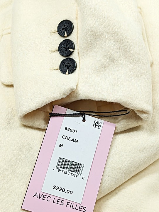 Avec Les Filles Women's Cutaway Tuxedo Maxi Coat Cream Size M (MSRP $220)