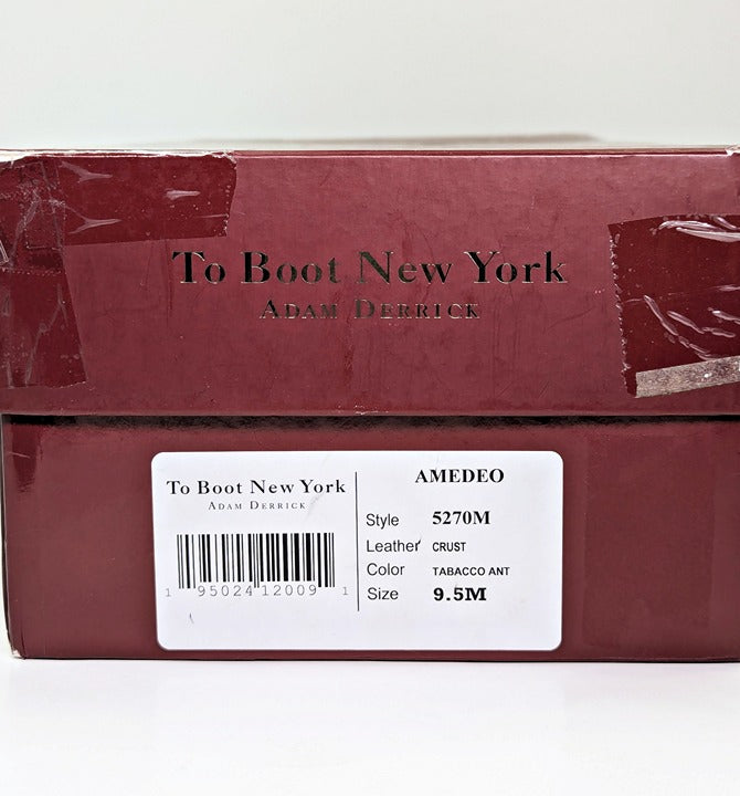 To Boot New York Men's Amedeo Oxfords Tabacco Antiqued Size 9.5 (MSRP $399)