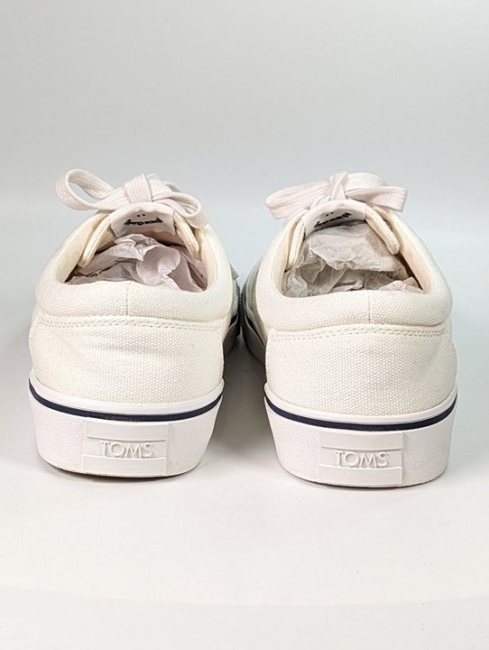 Toms Women's Alpargata Fenix White Canvas Lace-Up Sneakers Size 8 (MSRP $55)