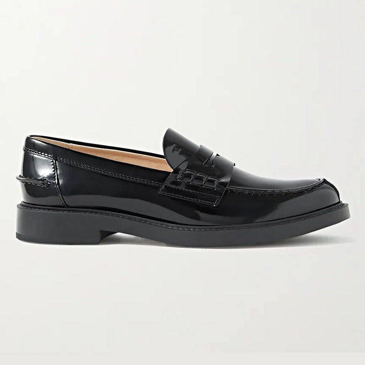 TOD'S Gomma Basso 59C Women's Patent Leather Moccasin Loafers Size 38 MSRP $695