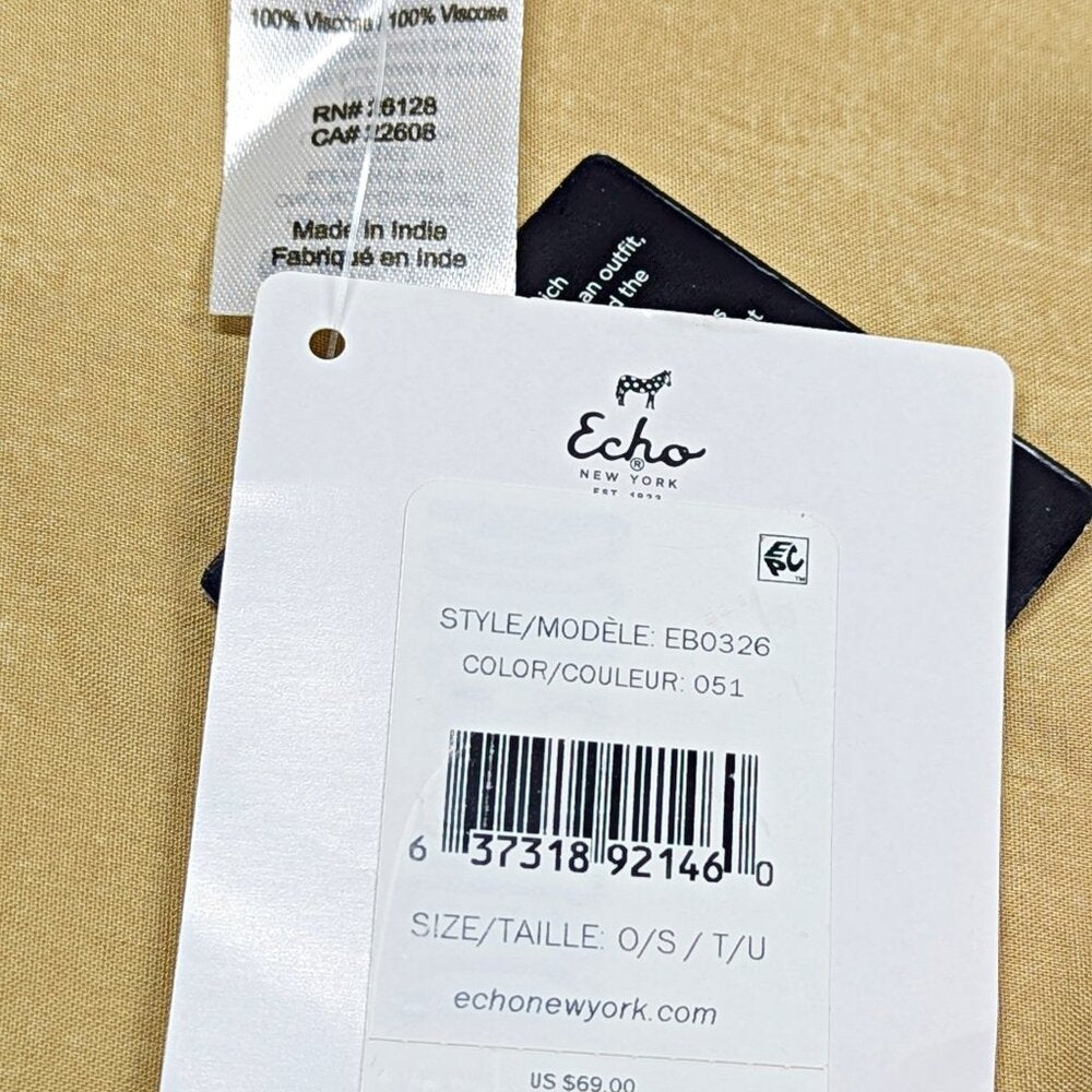 Echo Women's Frame Viscose Pareo Wrap 42" x 64" (MSRP $69)