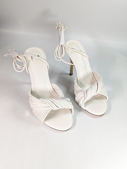 Marc Fisher Women's Brista Almond Toe Strap Heel Sandals Size 5.5 (MSRP $150)