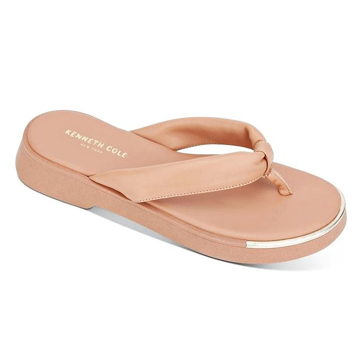 Kenneth Cole Women's Athens Platform Thong in Peach Leather Size 6 (MSRP $89)