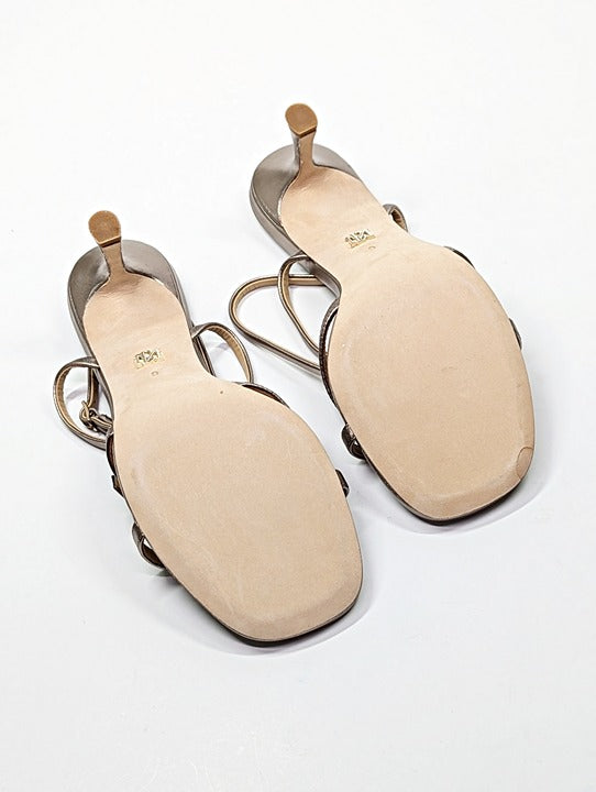 Badgley Mischka Brynna Leather Sandals with Heart Buckle Size 9 (MSRP $235)