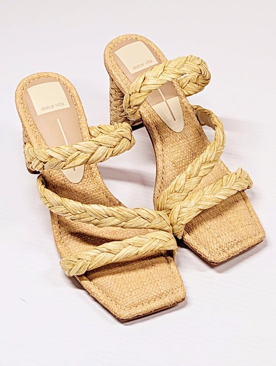 Dolce Vita Women's Pang Natural Asymmetrical Dress Sandals Size 7.5 (MSRP $135)