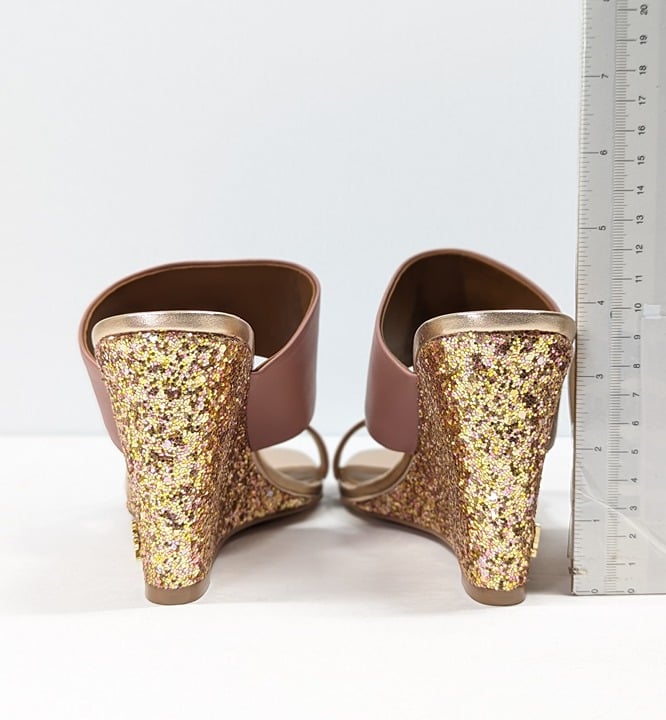 Kurt Geiger London Women's Charing Wedge Sandals Pale Pink Size 39 (MSRP $185)