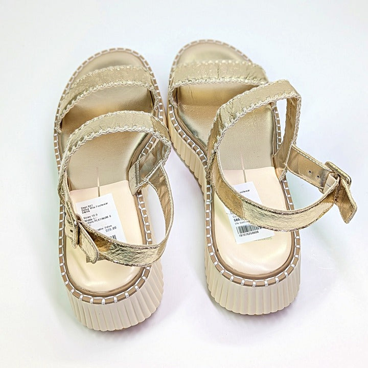 Dolce Vita Daiya Women's Metallic Platinum Platform Sandal Size 10 (MSRP $130)