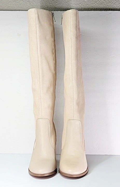 Splendid Women's Meadow Knee High Boots In Tapioca Suede Size 7.5 (MSRP $225)