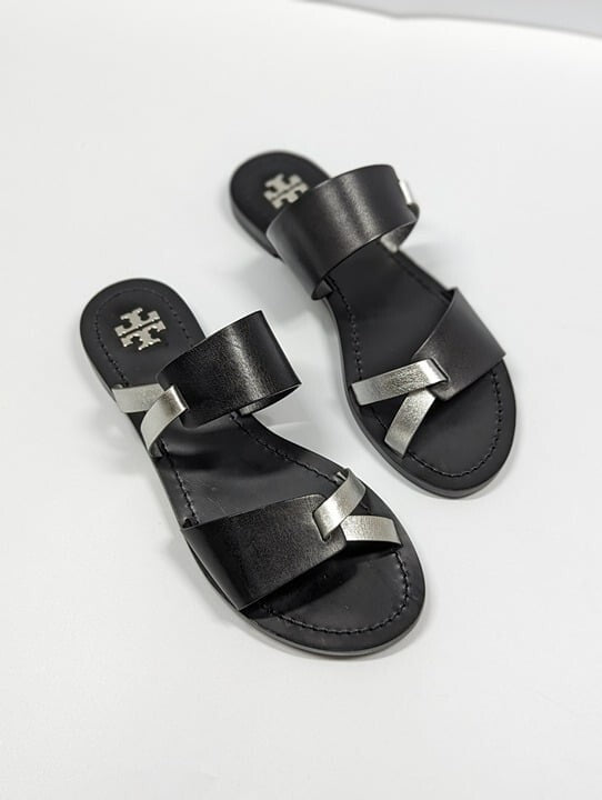 Tory Burch Women's RaVello Two-Band Sandal Perfect Black Size 6.5 MSRP $248