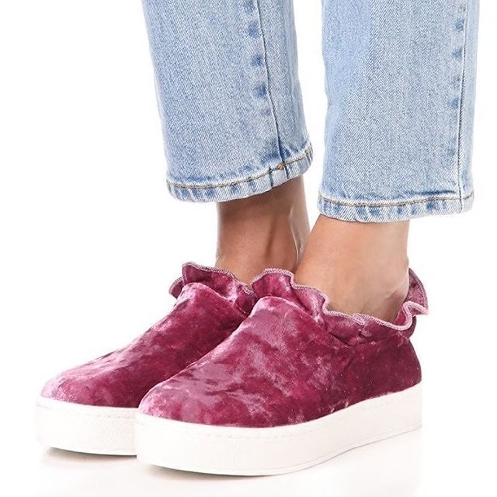 Opening Ceremony Women's Didi Velvet Ruffle Slip-On Sneaker Size 36 (MSRP $225)