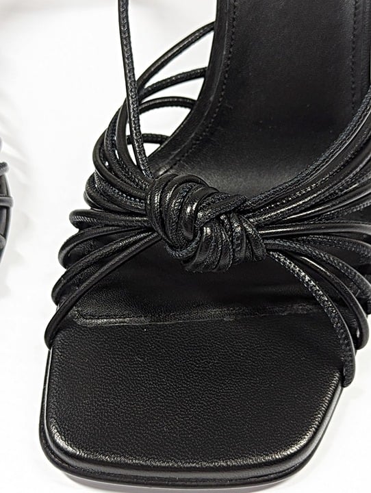 JW Anderson Women's Lamb Ankle Tie Chain High Heel Sandals Size 37 (MSRP $850)