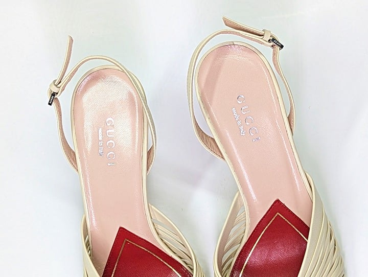 Gucci Crawford Women's Leather Slingback Sandal Women's Size 36 (MSRP $690)