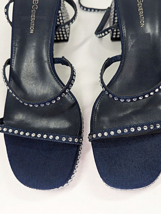 BCBGeneration Lissena-2 Women's Rhinestones Platform Sandals Size 9 MSRP $109