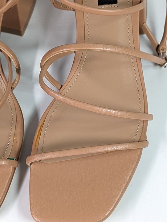 Aqua Women's Raya Beige Strappy High Heel Sandals Size 10 (MSRP $108)