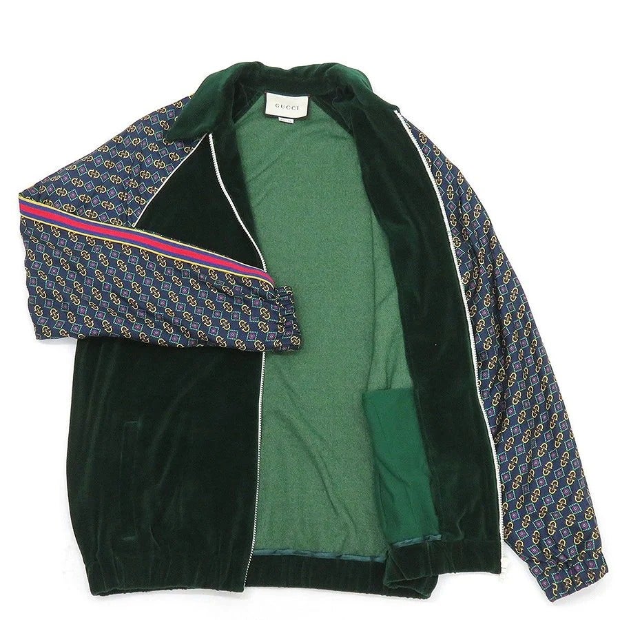 Gucci Men's Bi-Material Oversize Jacket Horsebit Print Size M (MSRP $2,200)