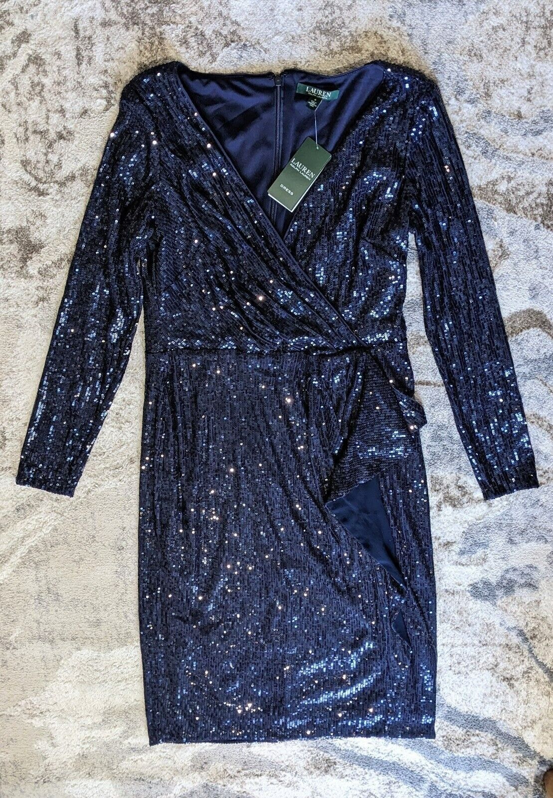Lauren Ralph Lauren Women's Dress Sparkling Midnight Blue Size 6 MSRP $265