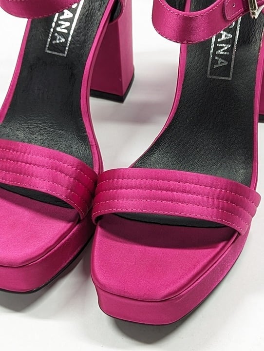 Sol Sana Women's Cathy Pink Satin Platform Sandals Size 39 EU (MSRP $165)