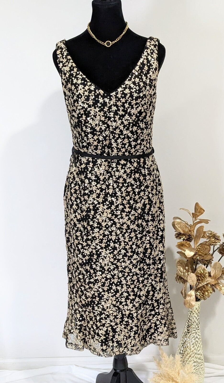 Lauren Ralph Lauren Women's Dress Flower Sparkling Size 6 (MSRP $265)