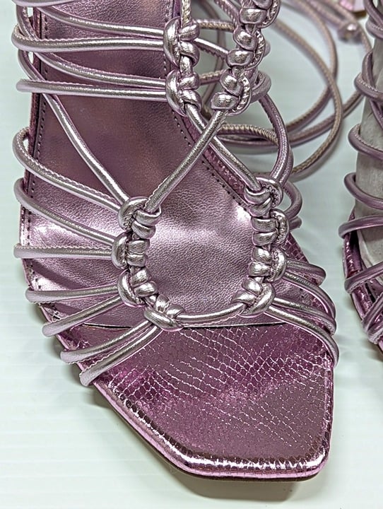 Sam Edelman Women's Lylah Strappy Heel Sandals Lilac Metallic Size 8.5 MSRP $160