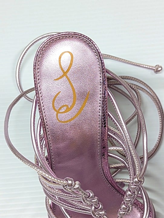 Sam Edelman Women's Lylah Strappy Heel Sandals Lilac Metallic Size 8.5 MSRP $160