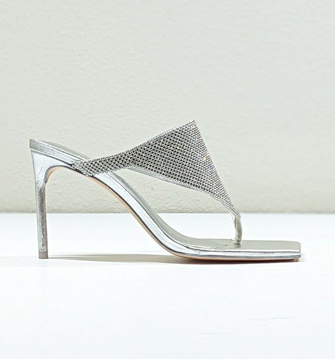 Cult Gaia Women's Audrey Rhinestone Embellished Heel Sandals Size 37.5 MSRP $568