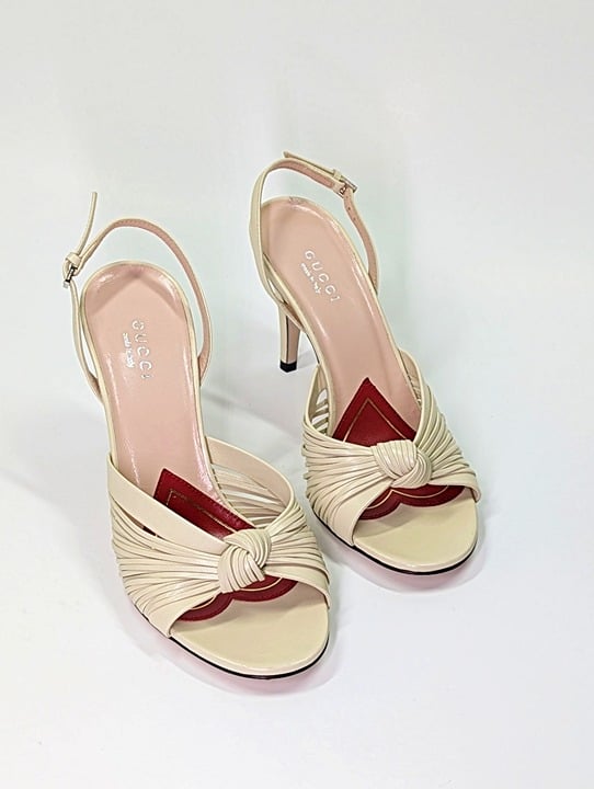 Gucci Crawford Women's Leather Slingback Sandal Women's Size 36 (MSRP $690)