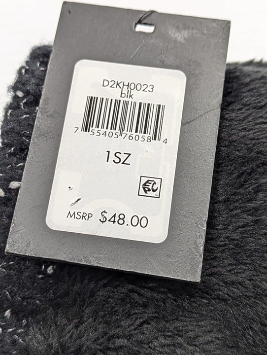 DKNY Women's Speckle Faux Fur Black Beanie O/S (MSRP $48)