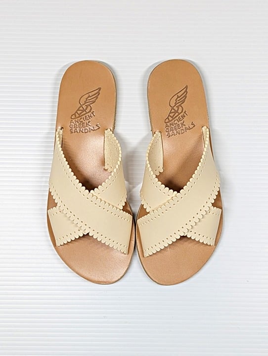 Ancient Greek Sandals Women's Philourgos Slide Sandals Size 37 EU (MSRP $285)