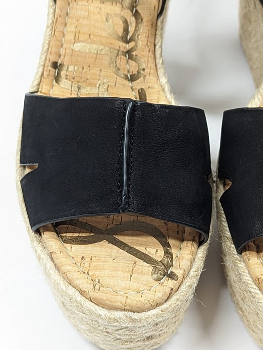 Sam Edelman Women's Maura Espadrille Wedge Sandals Black Size 9.5 M (MSRP $130)