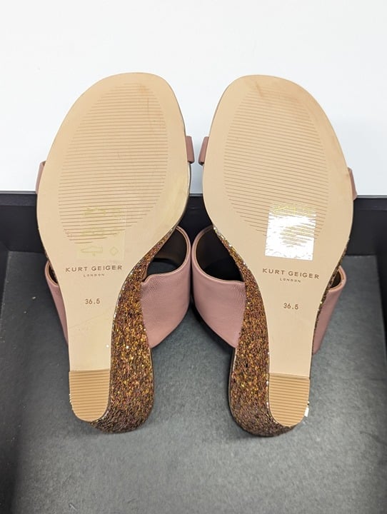 Kurt Geiger London Women's Charing Wedge Sandals Pale Pink Size 36.5 (MSRP $185)