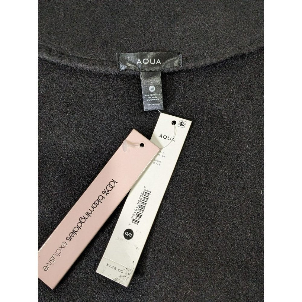 Aqua Women's Black Lapel Collar Cape (MSRP $228)