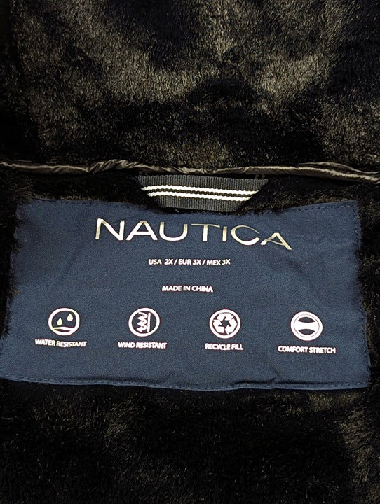Nautica Plus Size Faux-Fur-Trim Hooded Packable Puffer Coat Size 2XL (MSRP $200)