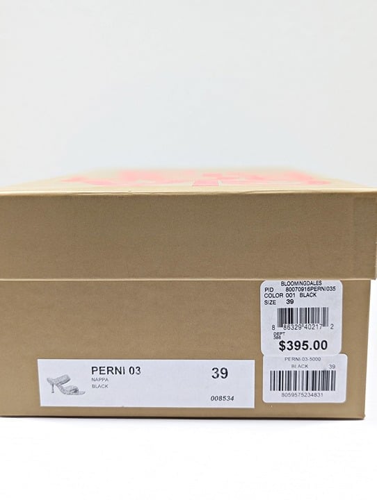 Gia Borghini X Pernille Teisbaek Perni 03 Womens Black Sandals Size 39 MSRP $395