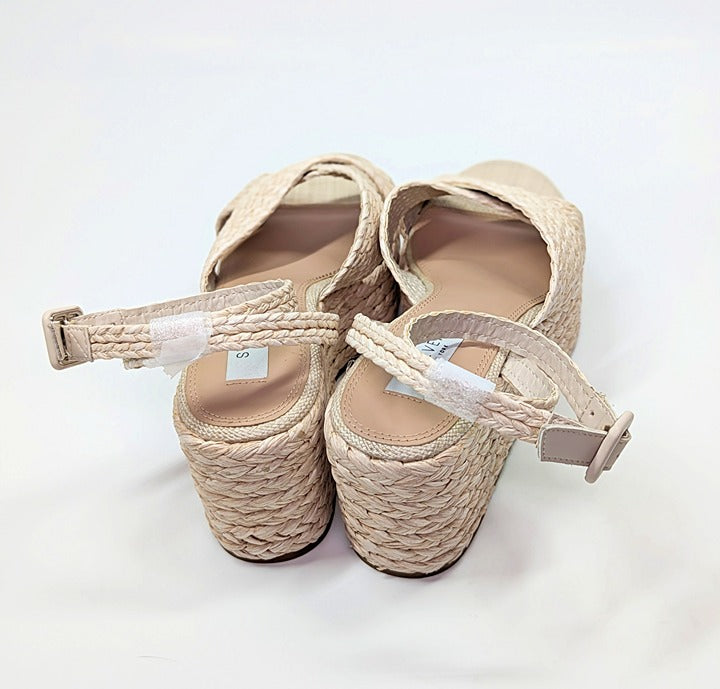 Steven New York Ramey Espadrille Platform Wedge Raffia Sandal Size 8 (MSRP $130)