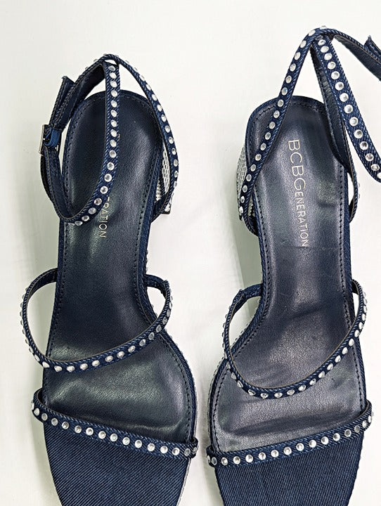 BCBGeneration Lissena-2 Women's Rhinestones Platform Sandals Size 7 MSRP $109
