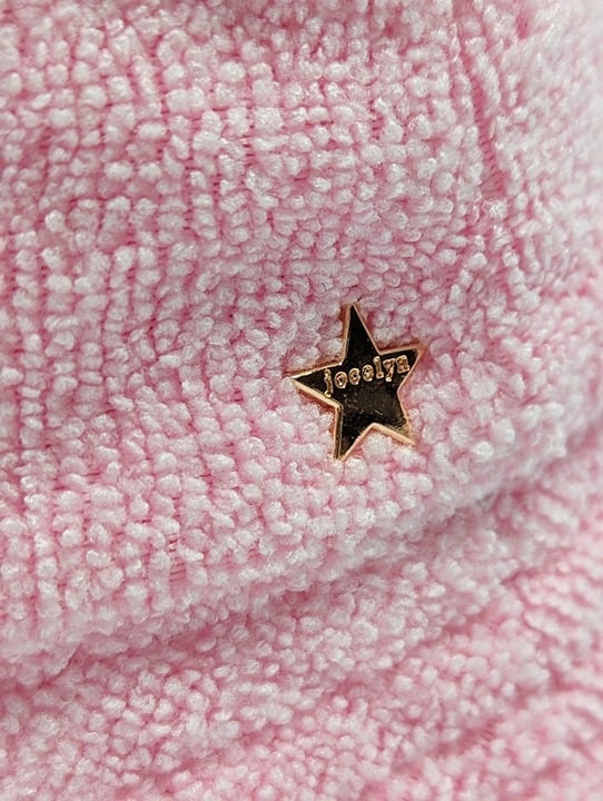 Jocelyn Women's Reversible Star Terry Bucket Hat Light Pink O/S (MSRP $65)