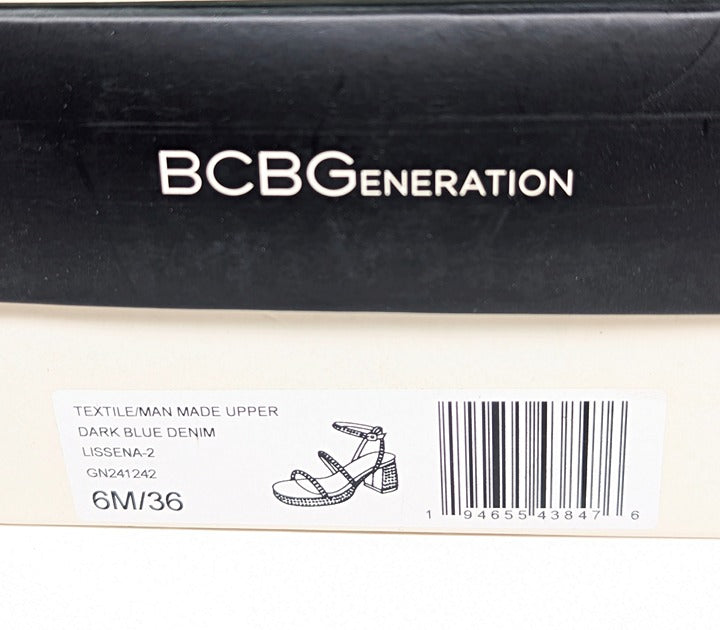 BCBGeneration Lissena-2 Women's Rhinestones Platform Sandals Size 6 MSRP $109