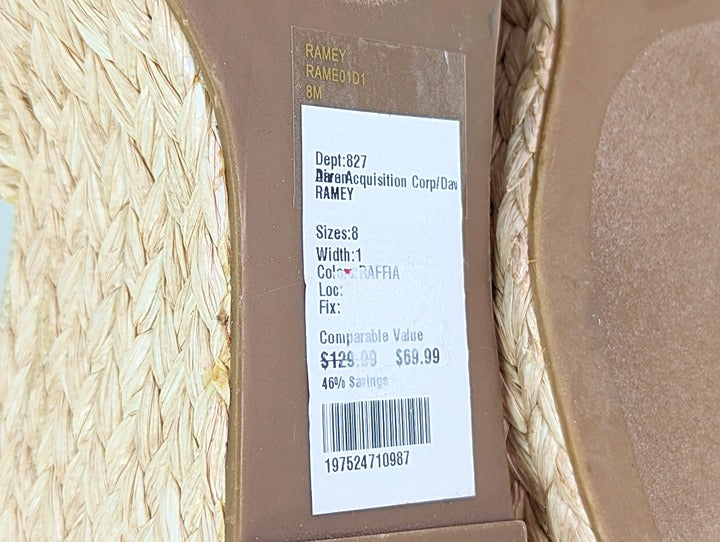 Steven New York Ramey Espadrille Platform Wedge Raffia Sandal Size 8 (MSRP $130)