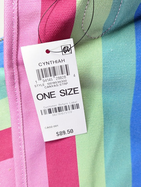 On 34th Cynthiah Extra Large Canvas Shoulder Tote Bag Stripe (MSRP $90)