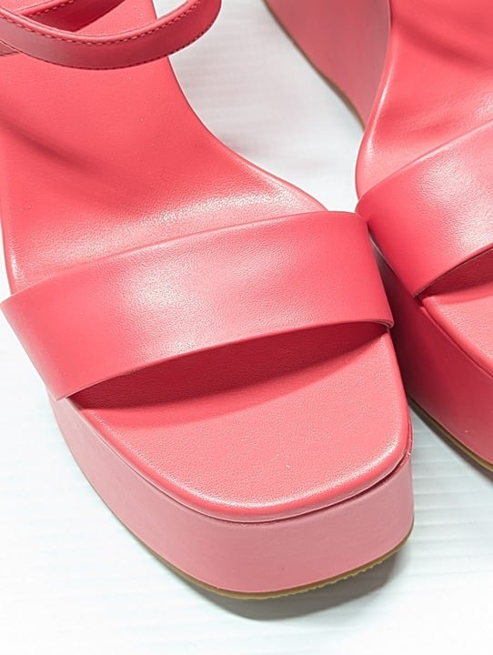 Michael Kors Women's Paola Strappy Platform Wedge Sandals Pink Size 8 MSRP $155
