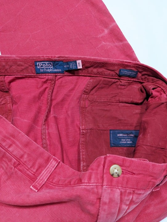 Polo Ralph Lauren Men's Straight Fit Garment Dyed Pants Red Size 40 (MSRP $198)