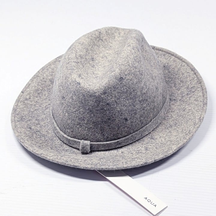 AQUA Women's Weekend Felted 100% Wool Hat Gray O/S (MSRP $98)