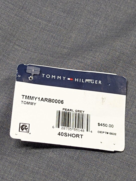 Tommy Hilfiger Men's Modern Fit Twill Suit Pearl Grey Size 40S (MSRP $450)