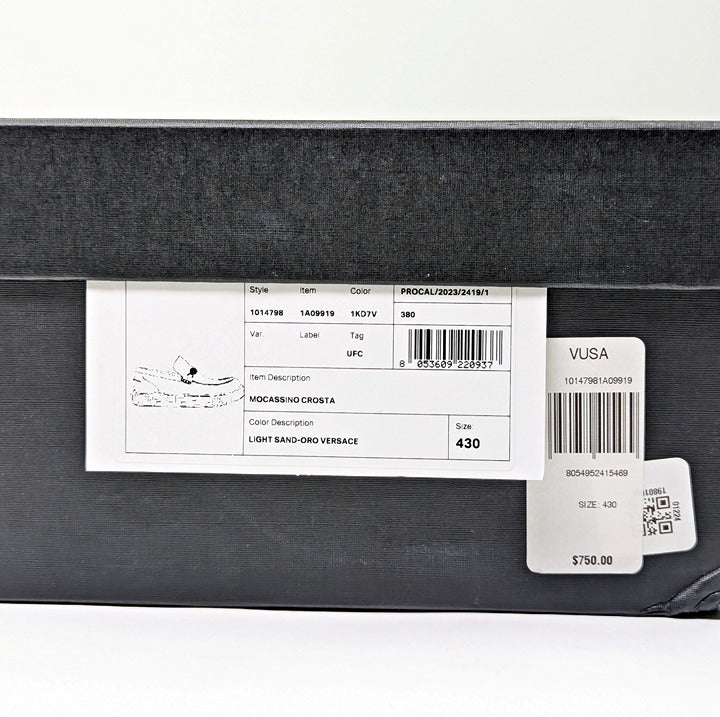 Versace Men's Medusa '95 Greca Light Sand Suede Loafers Size 43 (MSRP $750)