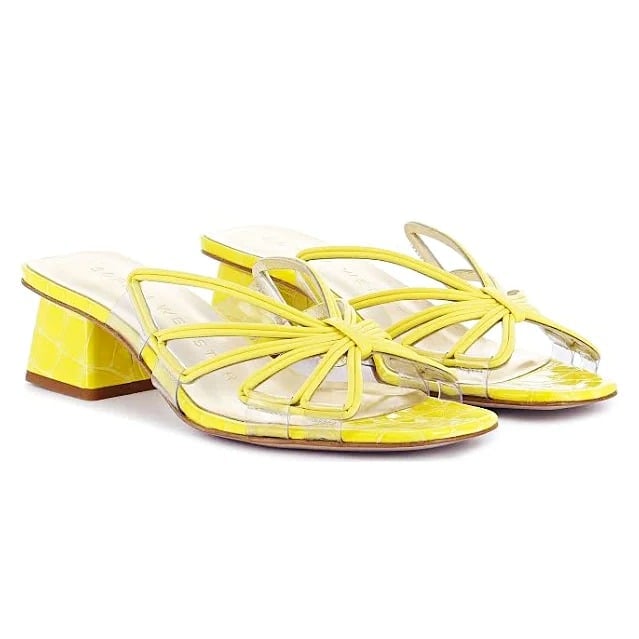 Sophia Webster Women's Havanna Low Heel Mule Sandals Lemon Size 39 (MSRP $650)