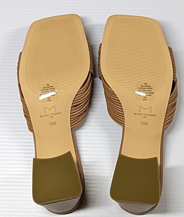 Marc Fisher LTD Women's Cherrie Leather Slide Sandals Size 10 (MSRP $150)