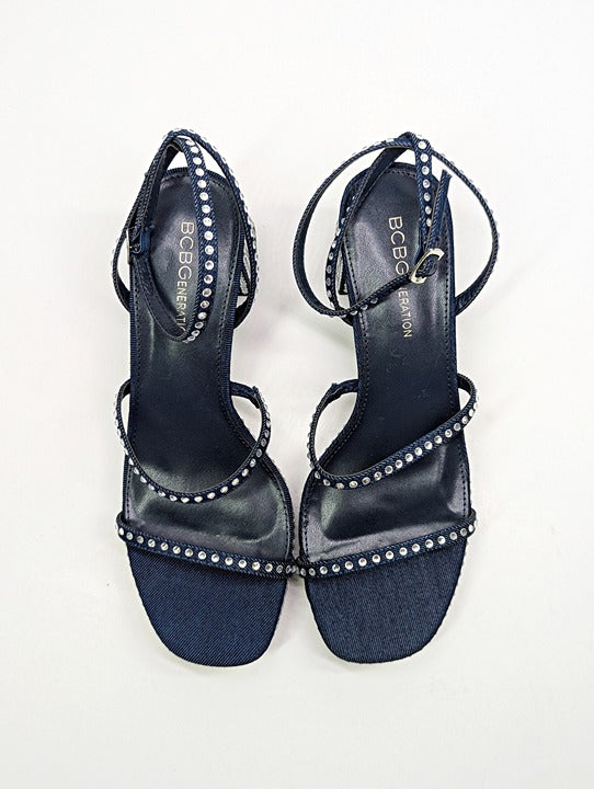 BCBGeneration Lissena-2 Women's Rhinestones Platform Sandals Size 7.5 MSRP $109