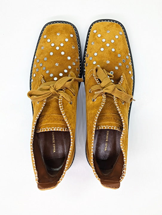 Wales Bonner Men's Studded Calf Suede Desert Studs Boots Size 43 (MSRP $1,050)