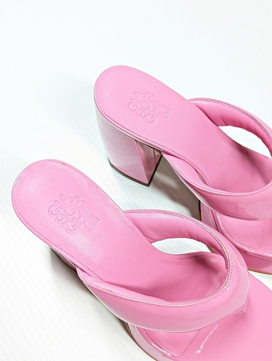 Gia Borghini Women's Gia 17 Pink Patent Platform Sandals Size 36.5 IT MSRP $475